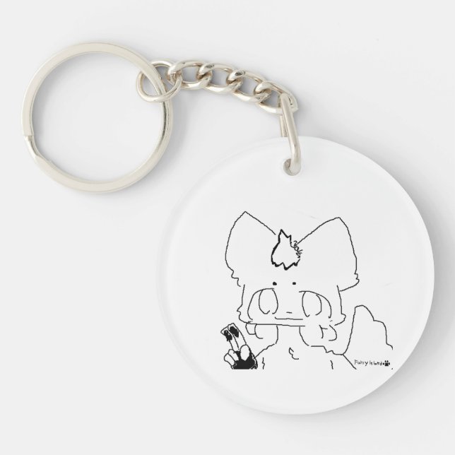 furry island fox and furry island mark key ring (Front)