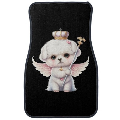 Furry Joy Angel Wing Maltese Dog Puppy Gift Car Floor Mat
