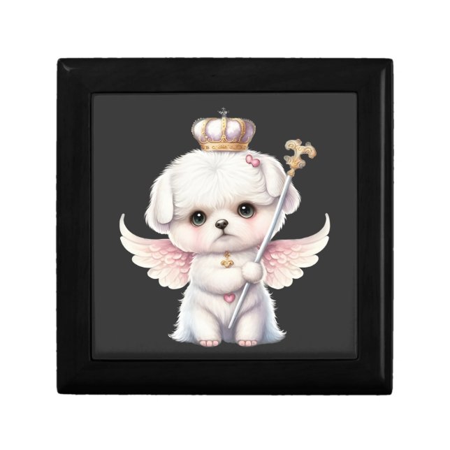Furry Joy: Angel Wing Maltese Dog Puppy Gift Gift Box (Front)