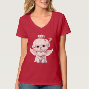 Furry Joy: Angel Wing Maltese Dog Puppy Gift T-Shirt
