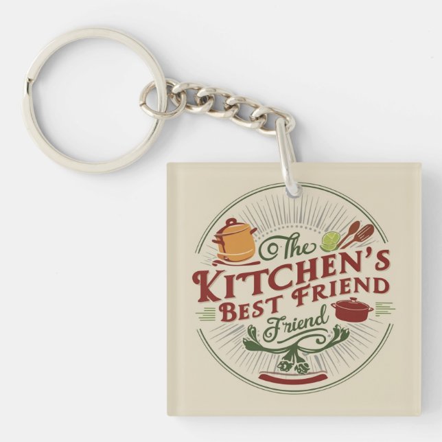 Furry Kitchen Helper Keychain (Front)