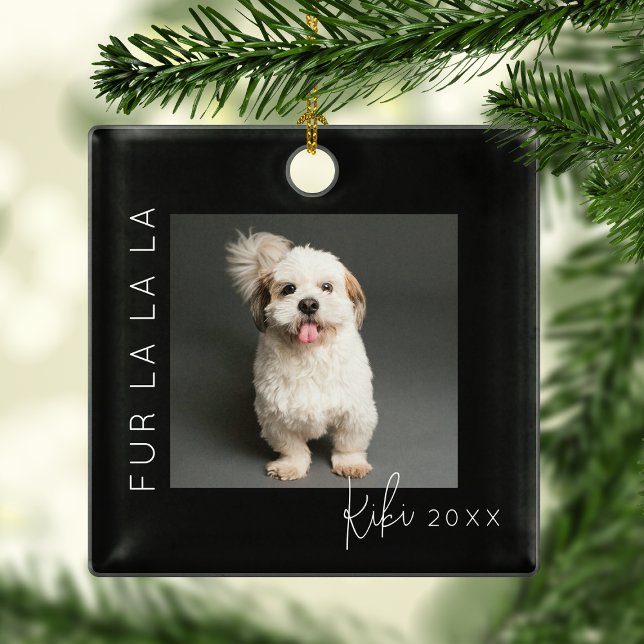 Furry La La La | Pet Photo Christmas Tree Metal Ornament (Creator Uploaded)