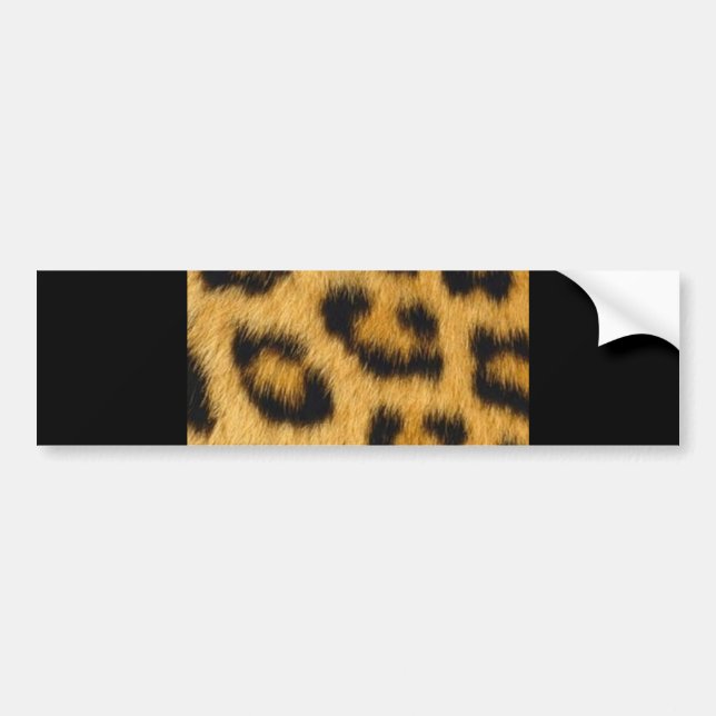 FURRY LEOPARD PRINT PATTERN BACKGROUNDS BUMPER STICKER (Front)