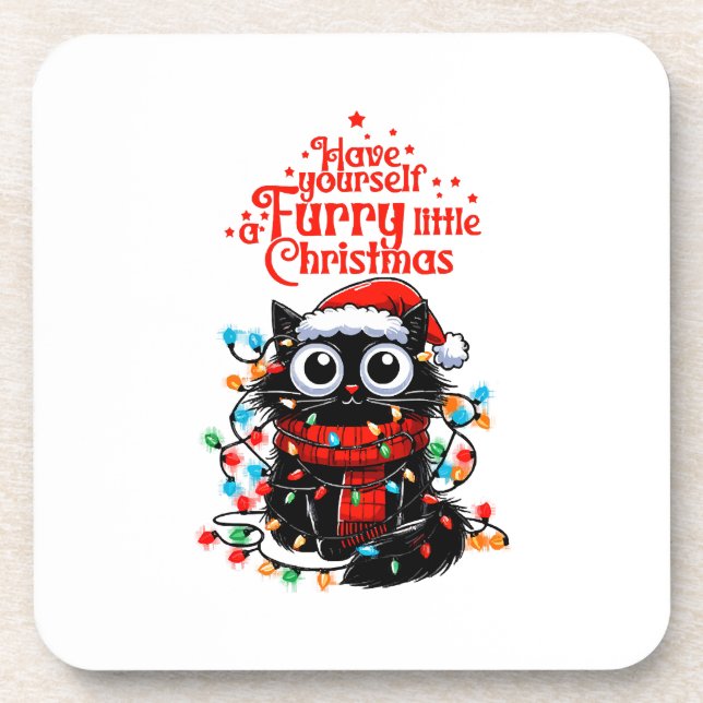 Furry Little Christmas  Beverage Coaster (Front)