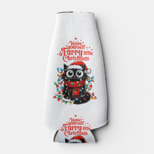 Furry Little Christmas Bottle Cooler