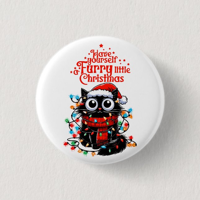 Furry Little Christmas  Button (Front)