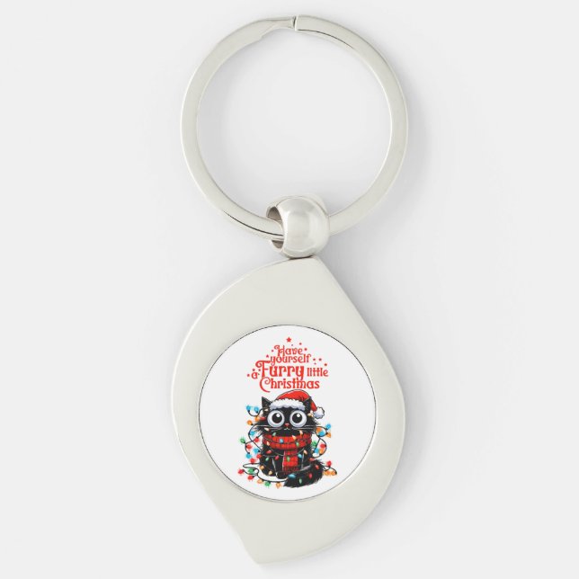 Furry Little Christmas  Keychain (Front)