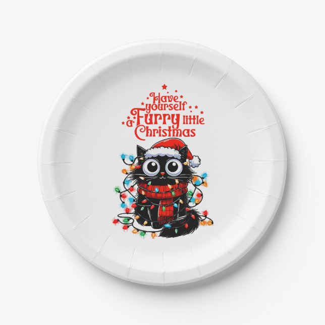 Furry Little Christmas  Paper Plates (Front)