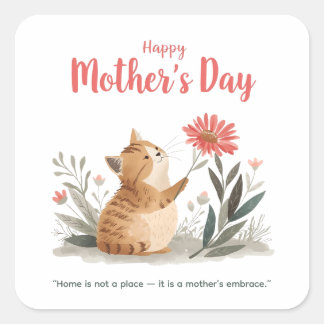 Furry Love on Mother’s Day Square Sticker