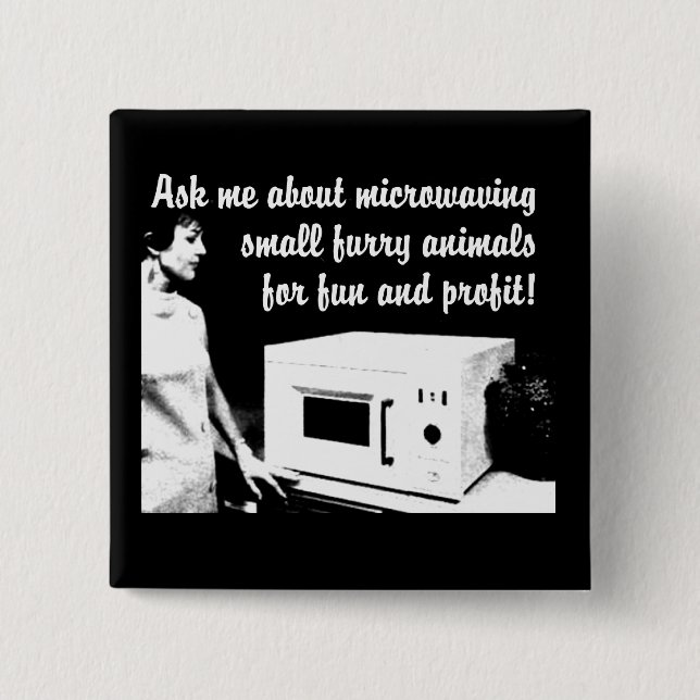 Furry Microwave Funny Button Badge Humor (Front)