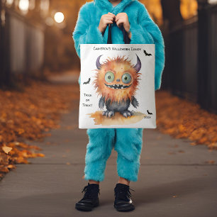 Furry Monster Halloween Candy Tote Bag