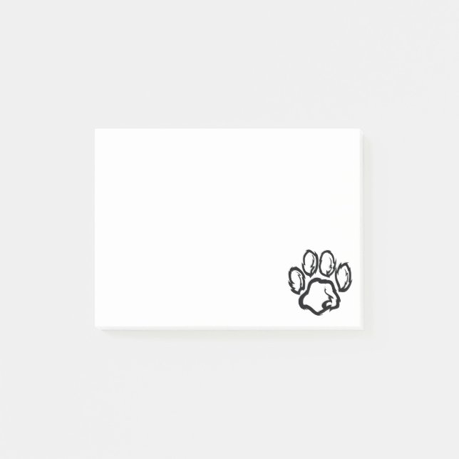 Furry Paw Print Post-it Notes (Front)