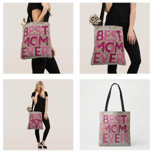 Furry Pink Best Mom Ever Tote Bag