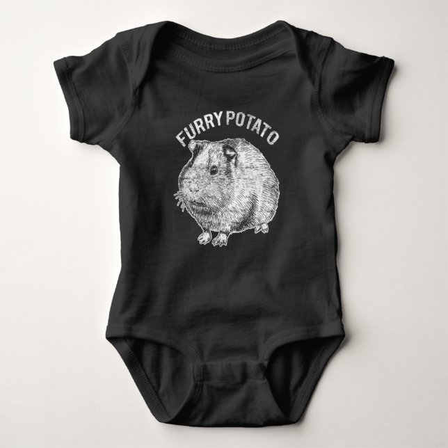 Furry Potato Cute Pet Guinea Pig Lover Baby Bodysuit (Front)