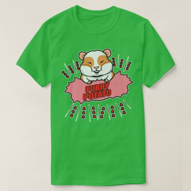 Furry Potato  Funny Guinea Pig  T-Shirt (Design Front)