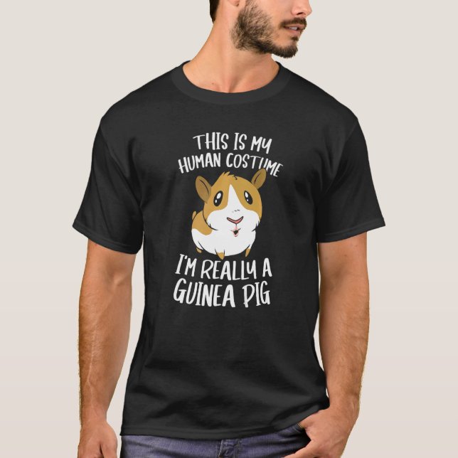 Furry Potato Pet  Human Costume I'M Really A Guine T-Shirt (Front)