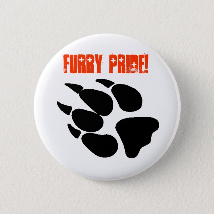 Furry Pride Pawprint Button 9099