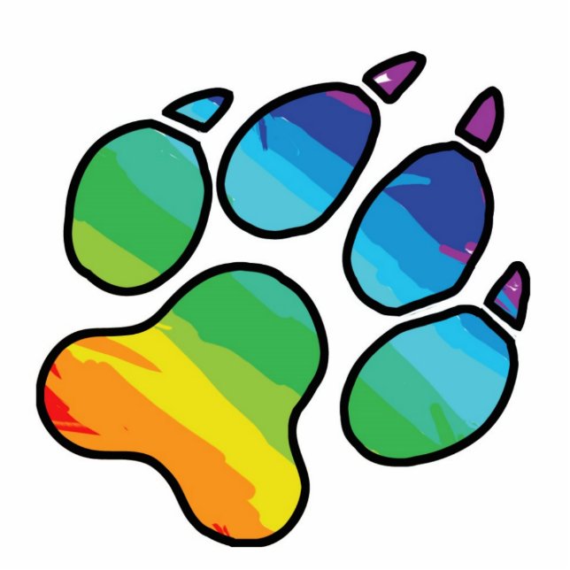 Furry Pride Rainbow Paw Sculpture (Front)