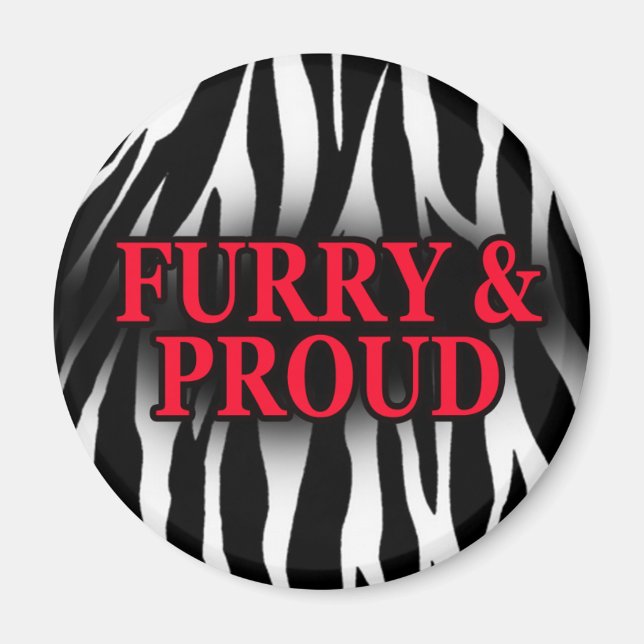 Furry & Proud Magnet Zebra Version (Front)