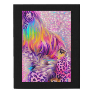 Furry psychedelic colorful dreams faux canvas print