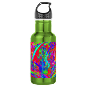 Furry Rainbow Colored Flower Water Bottle