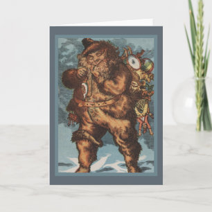 Furry Santa Smoking His Pipe Holiday Card