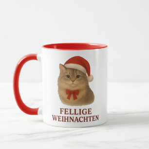 Furry Siberian Christmas Cat Mug