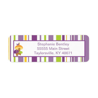 Furry Woodland Purple Return Address Label