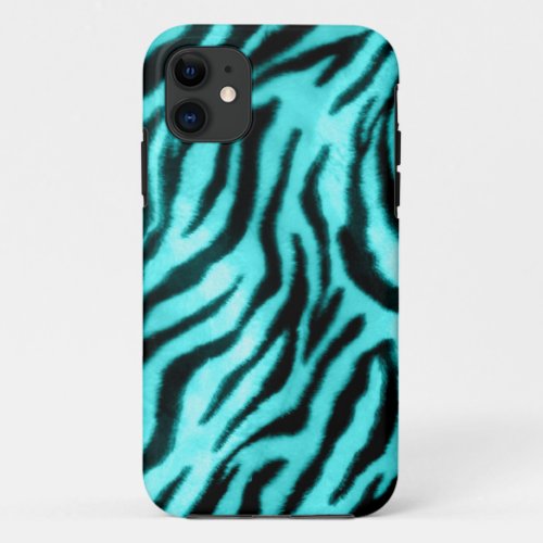 Furry Zebra Blue iPhone 11 Case