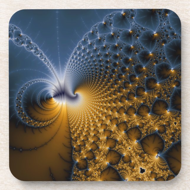 Further - Fractal Art Beverage Coaster (Front)
