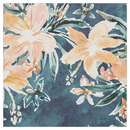 FURTIVE Hibiscus Tropical Floral Fabric