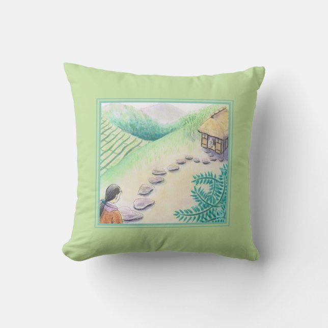 "Furusato" Home Throw Pillow (Front)