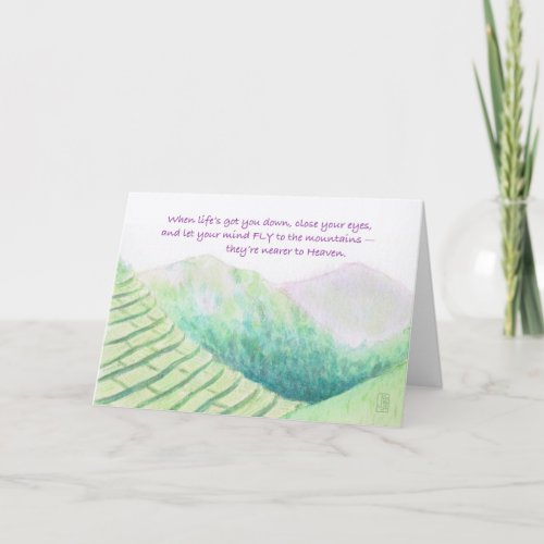 Furusato Rice Paddy Mountains Thinking of You Card