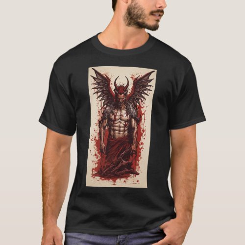 Fury Unleashed Male Devil Angel Blood_Drenched T_Shirt