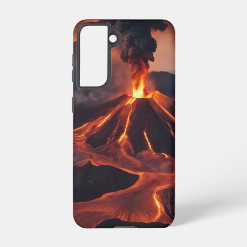Fury Unleashed The Spectacle of a Volcano Samsung Galaxy S21 Case