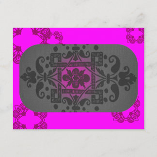 Fuschia and Gray Modern Response Card