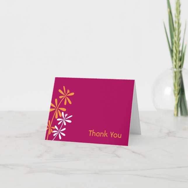Fuschia and Orange Thank You Cards (Front)