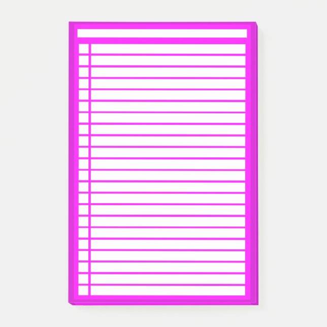 Fuschia Checklist Post-it Notes (Front)