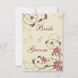 Fuschia Daffodils and Wheat Save the Date Invitation