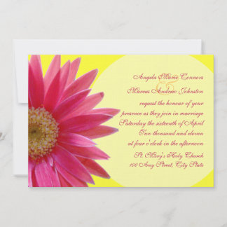 Fuschia Daisy Wedding Invitation