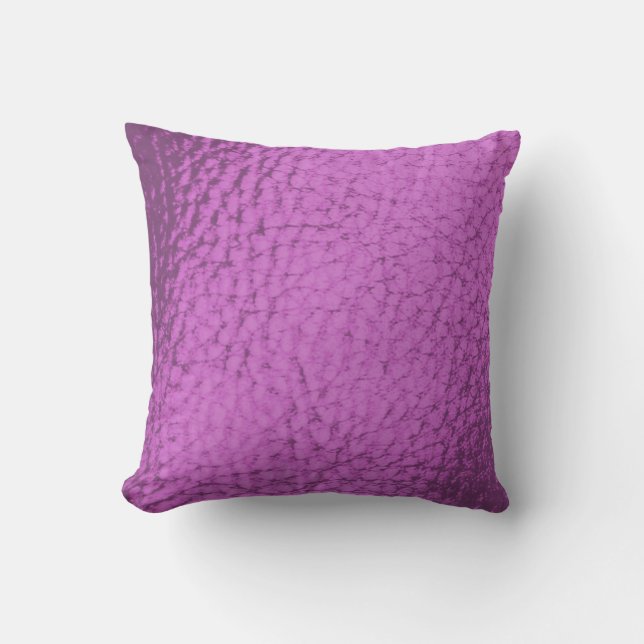 Fuschia  Dark Faux Leather Design Throw Pillow (Front)