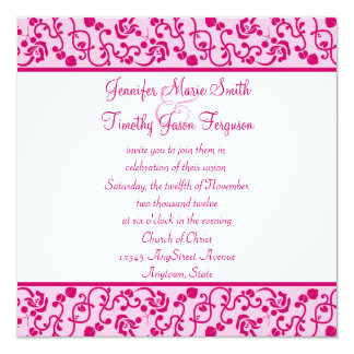 Pocket Wedding Invitation Template Set Diy Instant Hot Pink Fuchsia Bokeh Wedding Invitations