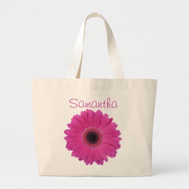 Fuschia Flower Jumbo Tote Bag (Front)