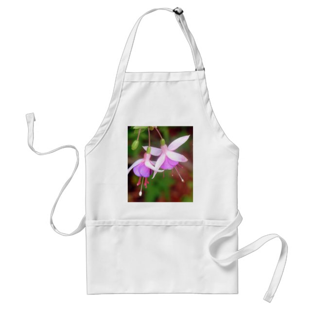 Fuschia Flowers Adult Apron (Front)