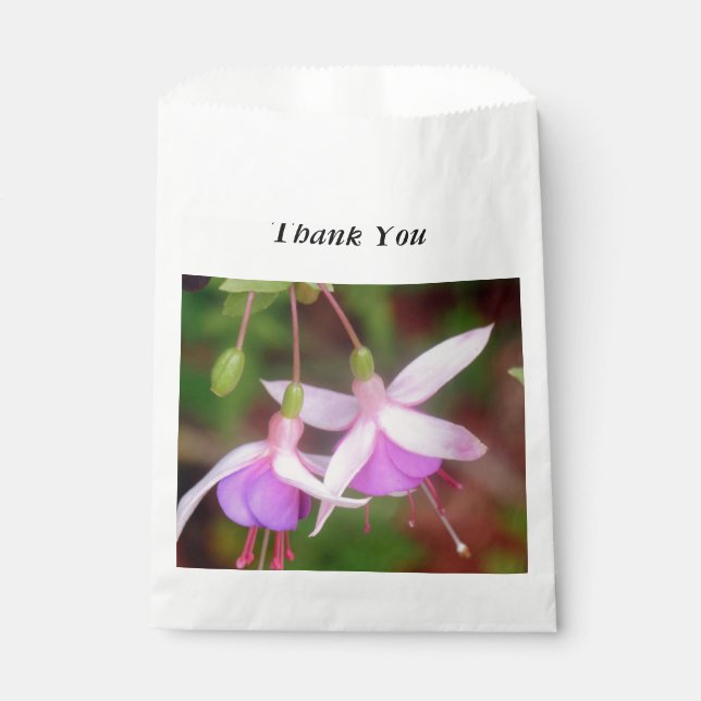 Fuschia Flowers Favor Bag (Front)