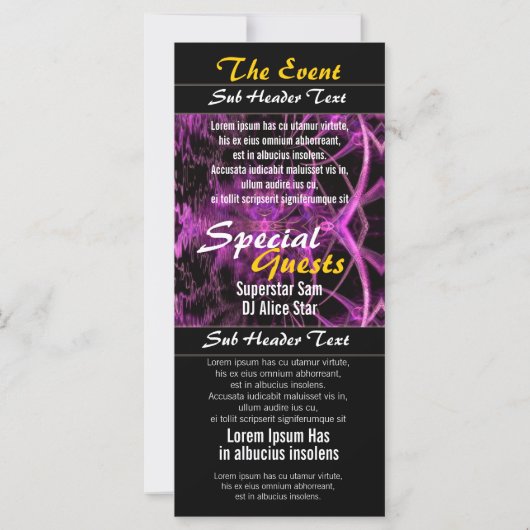 Fuschia Fractal Fantasy Party Flyer (Back)