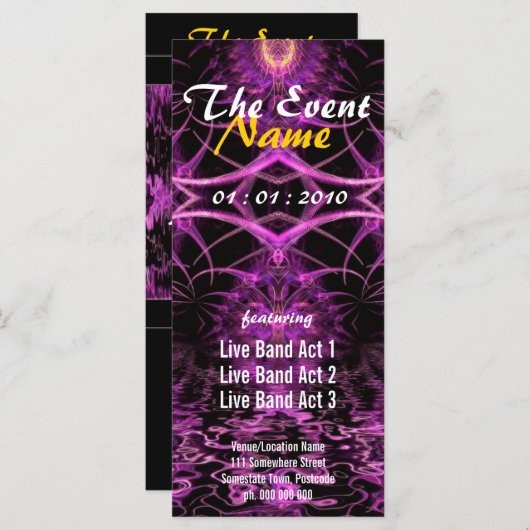 Fuschia Fractal Fantasy Party Flyer (Front/Back)