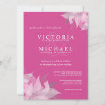 Fuschia Pink And White Floral Wedding Invitations at Zazzle