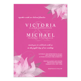 Pink Brown Wedding Invitation Kit Crystal Fuschia Diy Fl Angle Signature Custom Wedding Invitations Coloring Cricket Fuchsia Pink Front