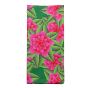 Fuschia Pink Camellias and Green Leaves Napkin